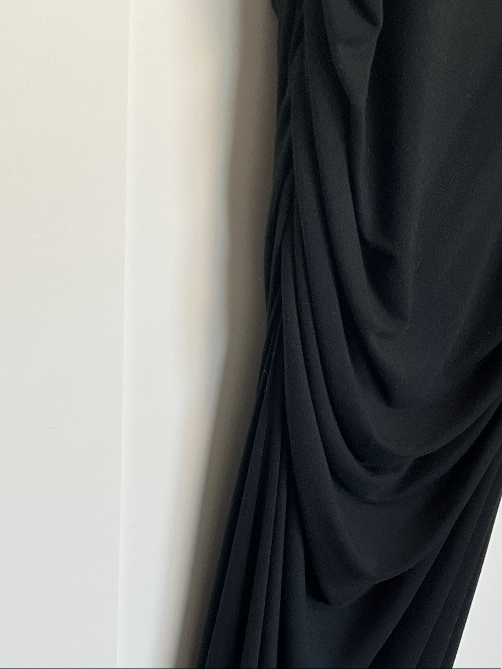 Black Sleeveless Maxi Dress with Draped Side Detail - Picture 6 of 14